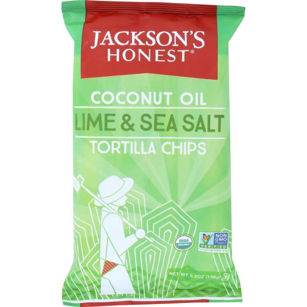 JACKSONS HONEST CHIPS: Chips Tortilla Lime Sea Salt Organic, 5.5 oz