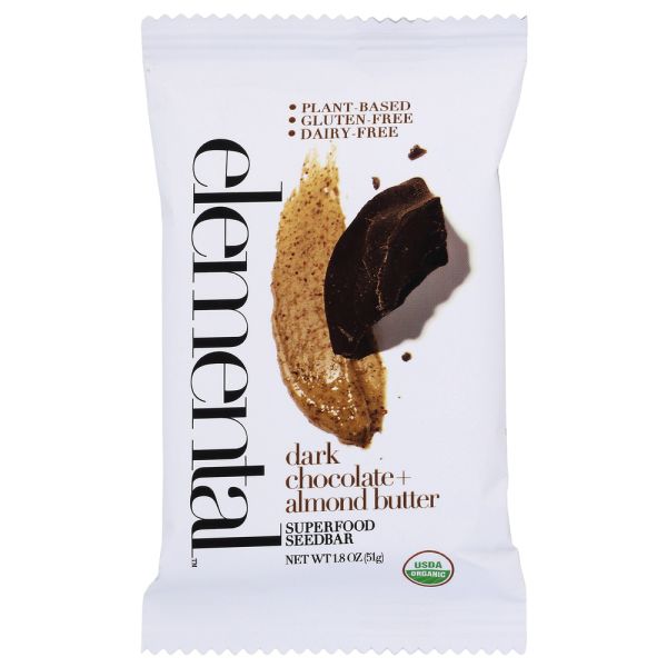 ELEMENTAL: Dark Chocolate Almond Butter Bar, 1.8 oz