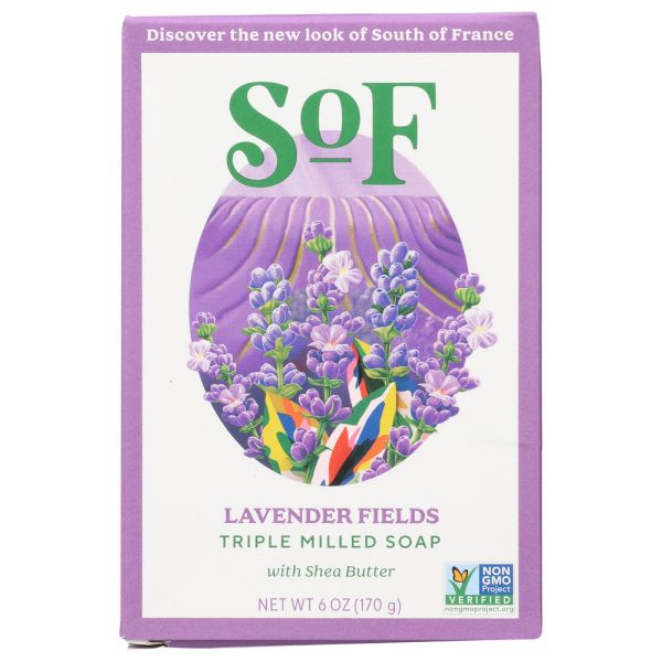SOUTH OF FRANCE: French Milled Oval Soap Lavender Fields, 6 oz