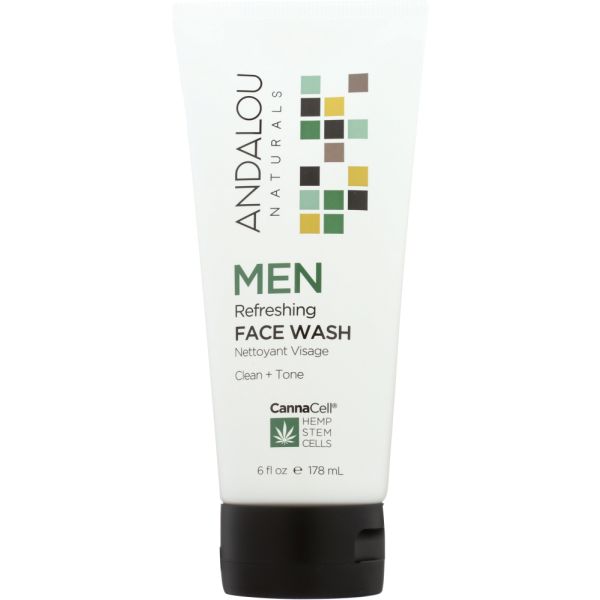 ANDALOU NATURALS: Refreshing Face Wash Men, 6 fo