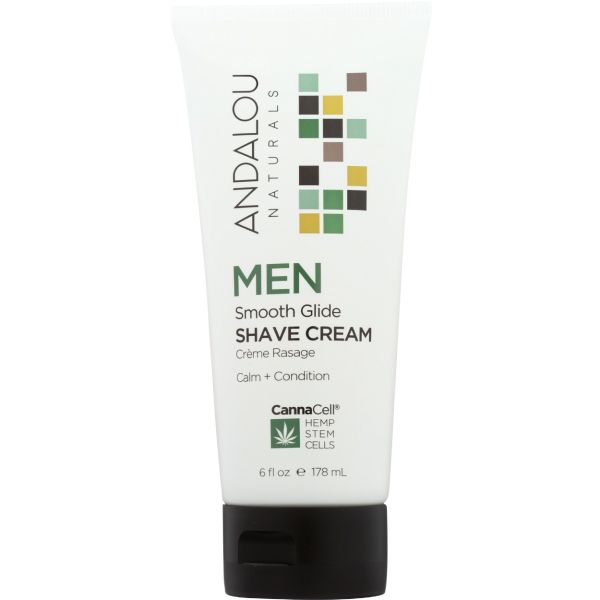 ANDALOU NATURALS: Men Smooth Glide Shave Cream, 6 fo