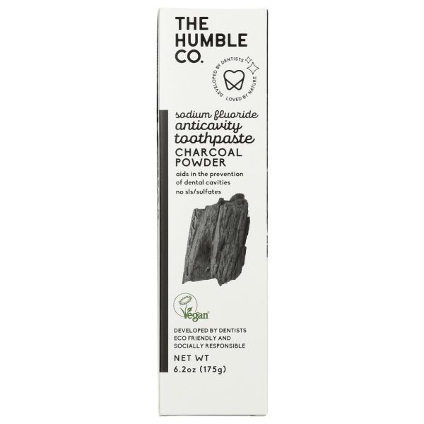 THE HUMBLE CO: Charcoal Powder Sodium Fluoride Anticavity Toothpaste, 6.2 oz