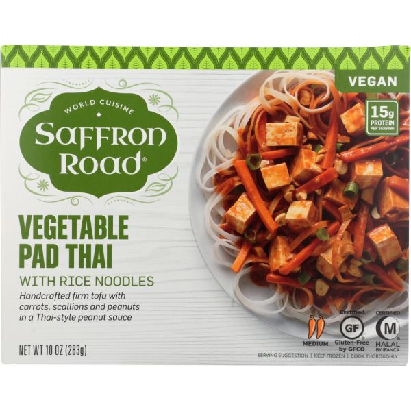 SAFFRON ROAD: Vegetable Pad Thai With Rice Noodles Medium Heat Level, 10 oz