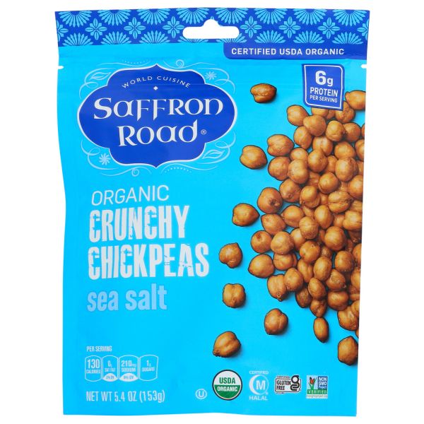 SAFFRON ROAD: Crunchy Sea Salt Chickpeas, 6 oz