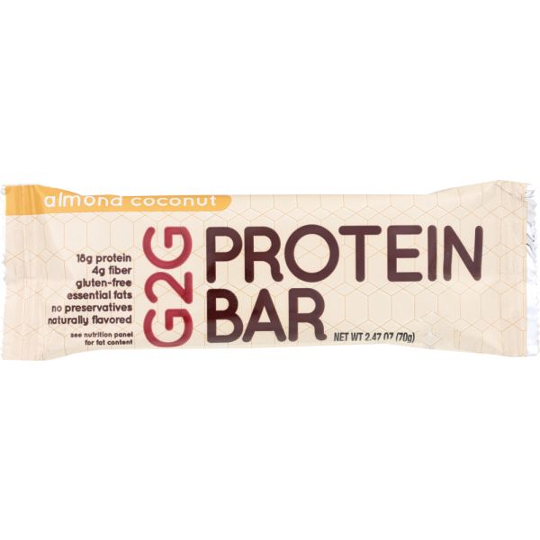 G2G PROTEIN BAR: Almond Coconut Protein Bar, 2.47 oz