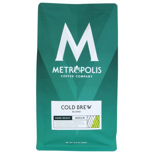 METROPOLIS COFFEE: Cold Brew Blend Dark Roast Whole Bean Coffee, 10.5 oz