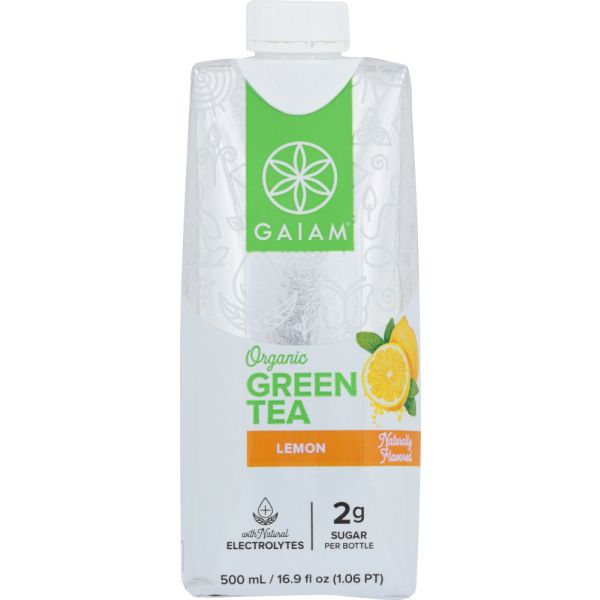 GAIAM: Tea Green RTD Lemon Organic, 16.9 fo