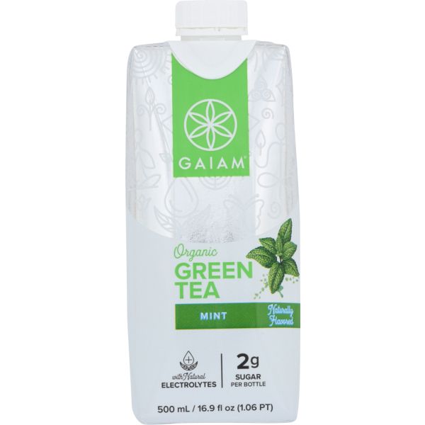 GAIAM: Tea Green RTD Mint Organic, 16.9 fo