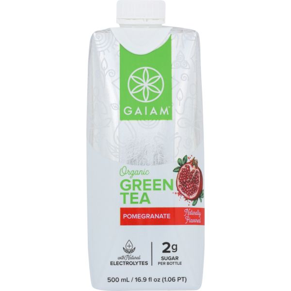 GAIAM: Tea Green RTD Pomegranate Organic, 16.9 fo