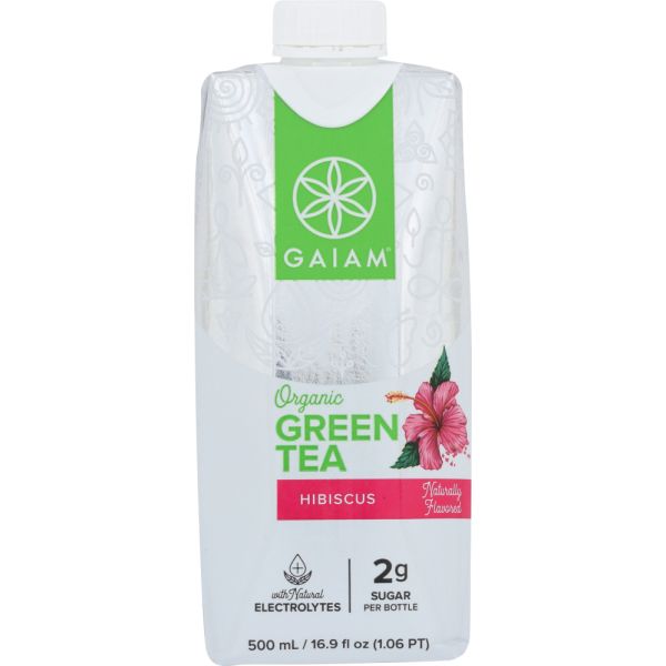 GAIAM: Tea Green RTD Hibiscus Organic, 16.9 fo