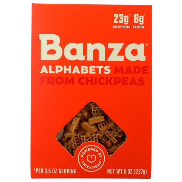 BANZA: Pasta Alphabet Chickpea, 8 oz