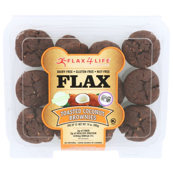 FLAX4LIFE: Mini Muffins Toasted Coconut Brownie, 14 oz
