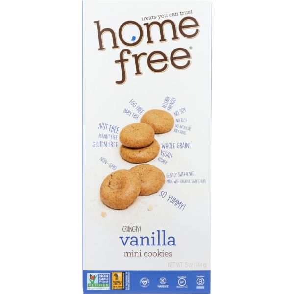 HOME FREE: Gluten Free Mini Vanilla Cookies, 5 oz