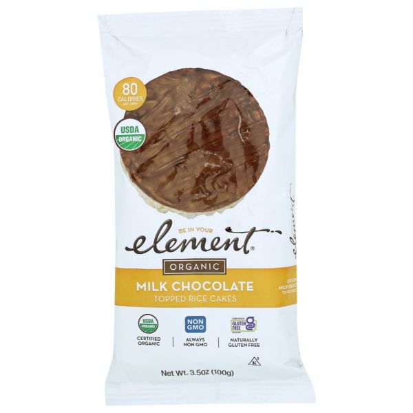 ELEMENT SNACKS: Organic Milk Chocolate Dipped Rice Cakes, 3.5 oz