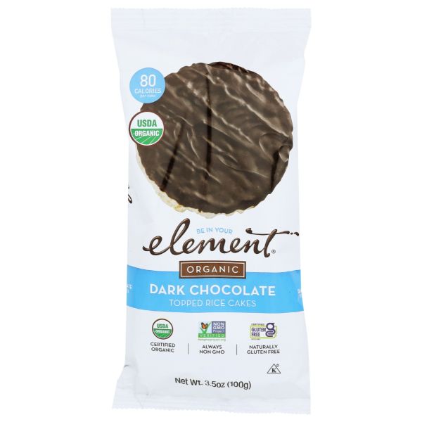 ELEMENT SNACKS: Organic Dark Chocolate Dipped Rice Cakes, 3.5 oz
