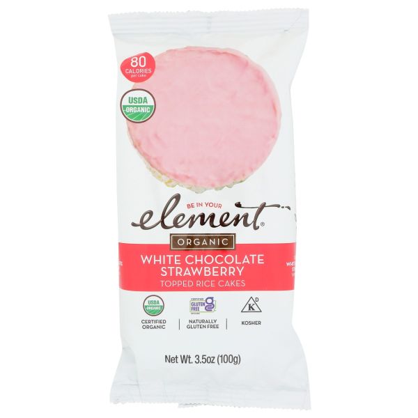 ELEMENT SNACKS: Organic Strawberry n' Cream Dipped Rice Cakes, 3.5 oz