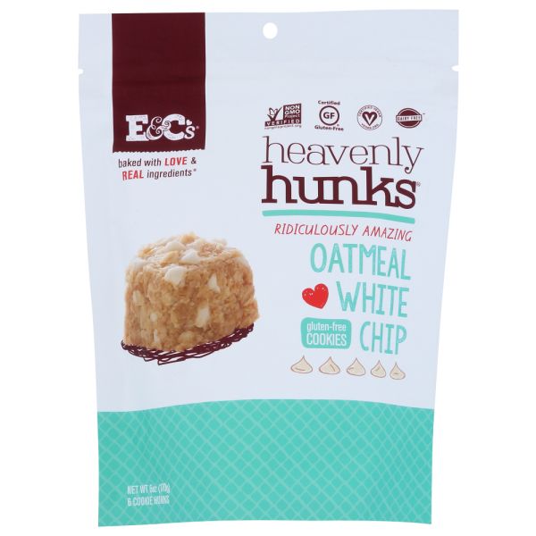 E&CS SNACKS: Oatmeal White Chip Heavenly Hunk Cookie, 6 oz