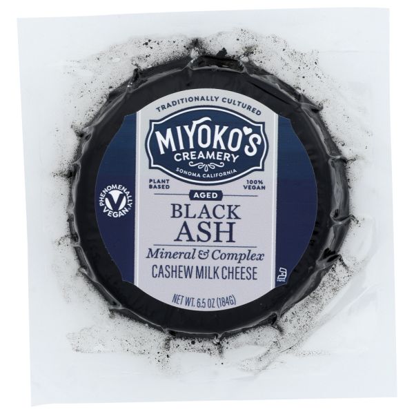 MIYOKOS CREAMERY: Cheese Vgn Black Ash, 6.5 oz