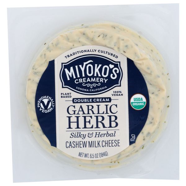MIYOKO'S CREAMERY: Double Cream Garlic Herb, 6.5 oz