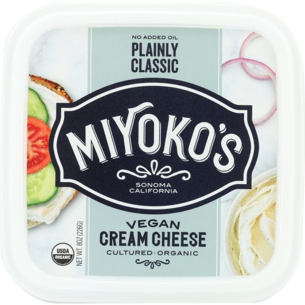 MIYOKOS CREAMERY: Cream Cheese Vegan Plain, 8 oz