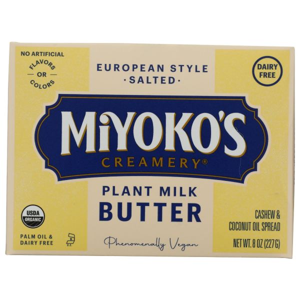 MIYOKOS CREAMERY: Butter Vegan European Organic, 8 oz