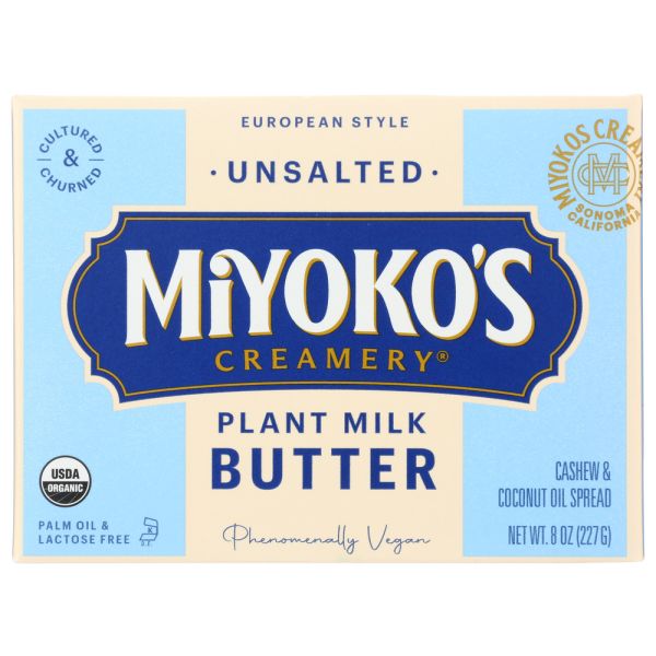 MIYOKOS CREAMERY: Butter Unsltd Cltrd Vegan, 8 oz