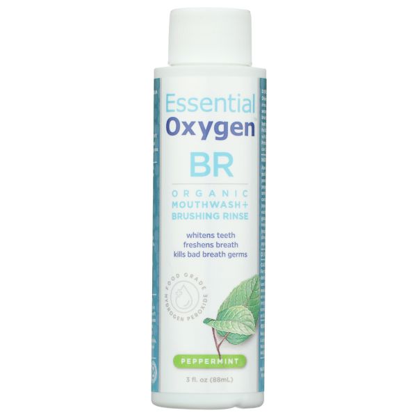 ESSENTIALOXYGEN: Organic Peppermint Brushing Rinse, 3 fo