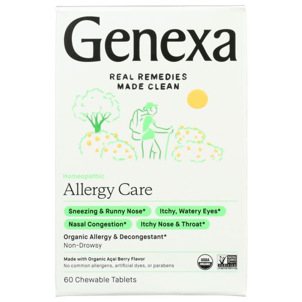 GENEXA: Allergy D Organic Allergy and Decongestant, 60 tb