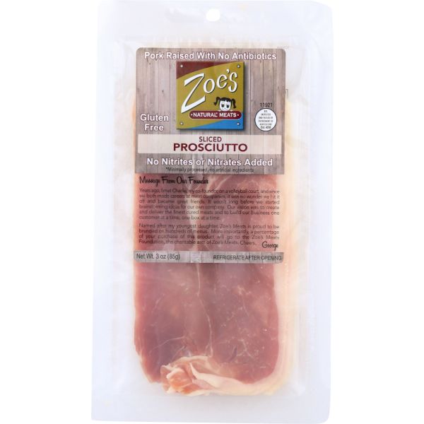 ZOES MEATS: Sliced Prosciutto, 3 oz