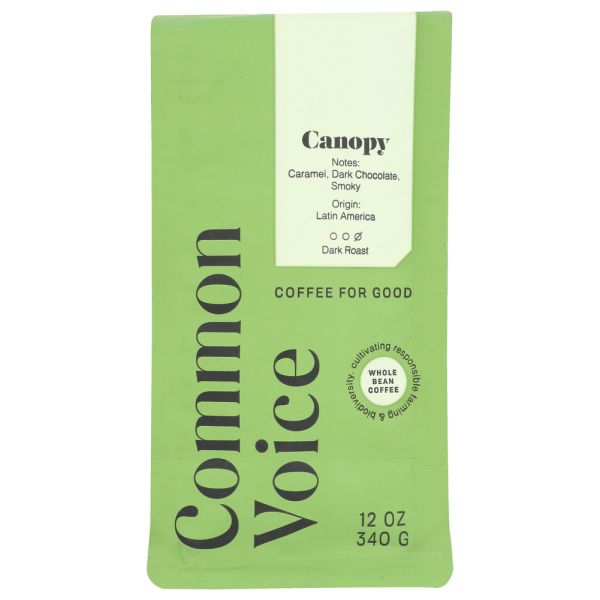 COMMON VOICE COFFEE CO: Canopy Dark Roast Coffee, 12 oz