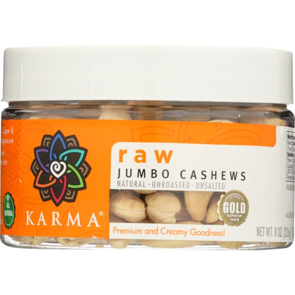 KARMA: Cashews Raw Jumbo, 8 oz