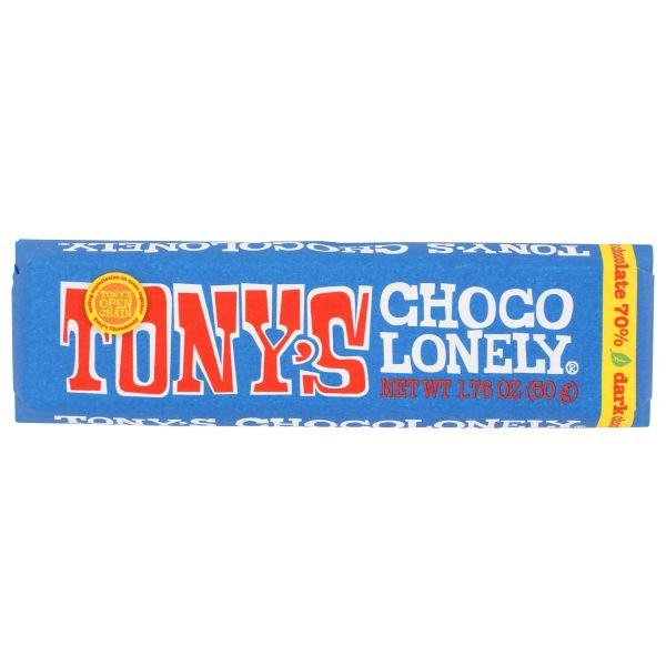 TONYS CHOCOLONEY: Dark Chocolate Bar 70 Percent, 1.76 oz
