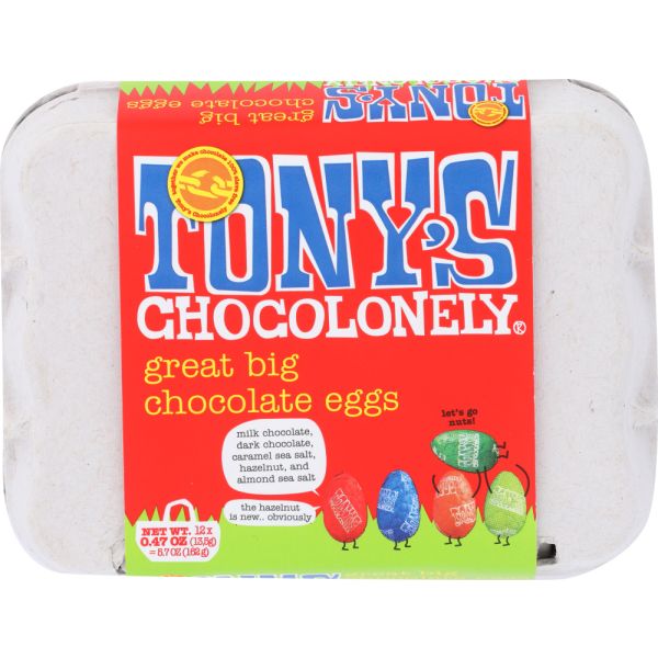 TONYS CHOCOLONELY: Great Big Chocolate Eggs, 5.3 oz