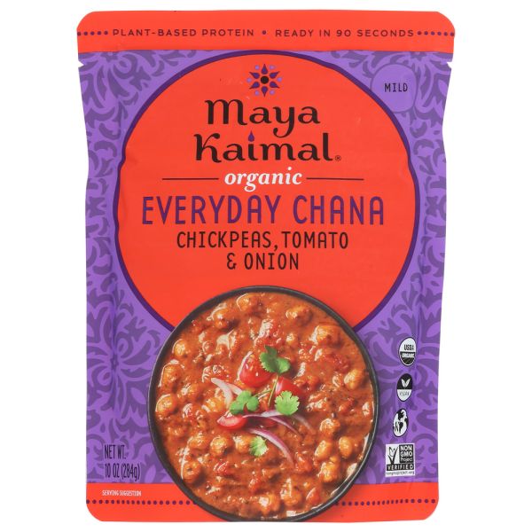 MAYA KAIMAL: Chickpeas Tomato & Onion Organic Everyday Chana, 10 oz