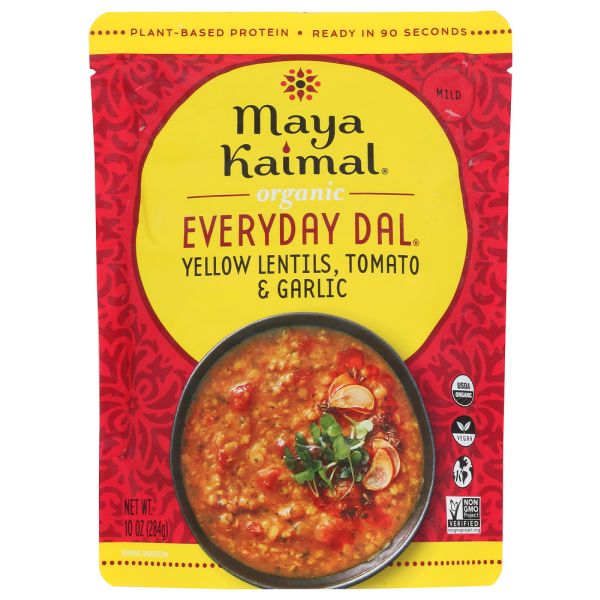 MAYA KAIMAL: Organic Everyday Dal Yellow Lentils Tomato Garlic, 10 oz