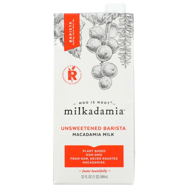 MILKADAMIA: Unsweetened Macadamia Milk Latte, 32 fo