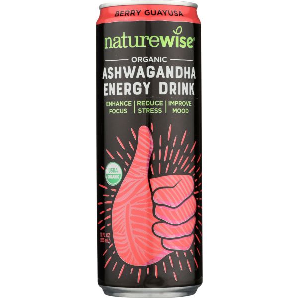 NATUREWISE: Berry Guayusa Ashwagandha Energy Drink, 12 oz