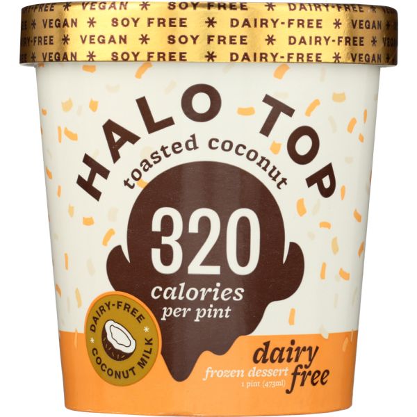 HALO TOP: Ice Cream Non-Dairy Toasted Coconut, 1 pt