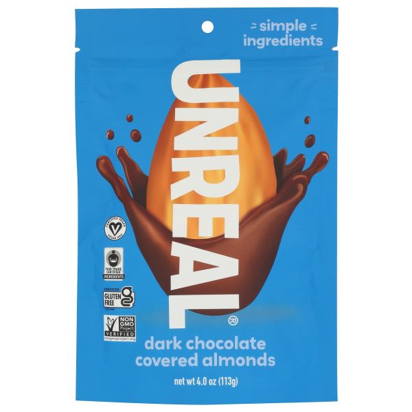 UNREAL: Dark Chocolate Covered Almonds, 4 oz