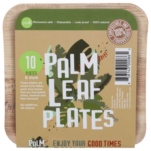 GREENLID: Palm Leaf Tableware, 10 pk