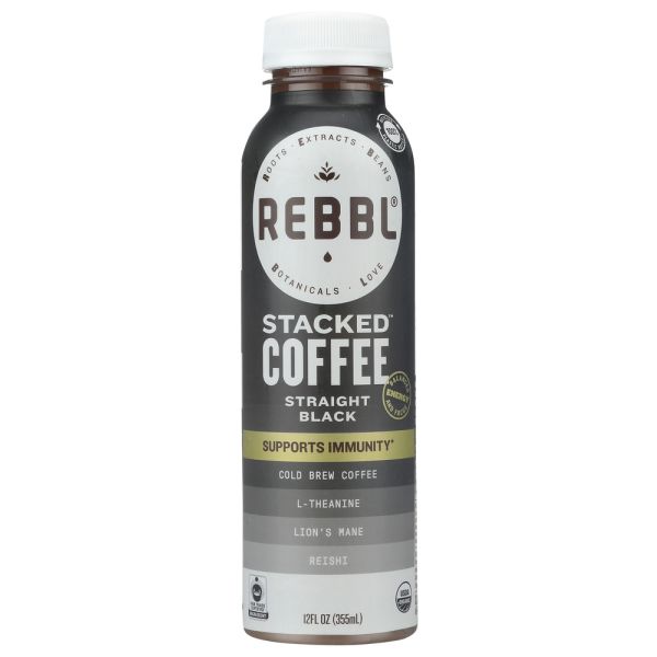 REBBL: Stacked Coffee Straight Black, 12 fo