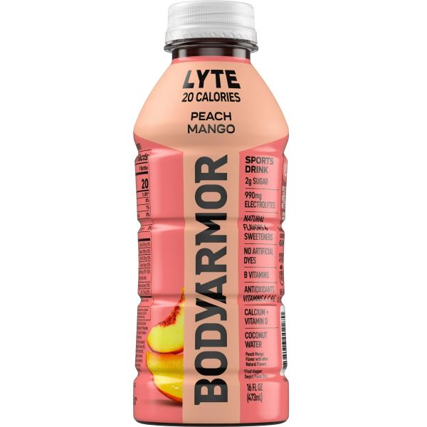 BODY ARMOR: Lyte Peach Mango Sports Drink, 16 fo