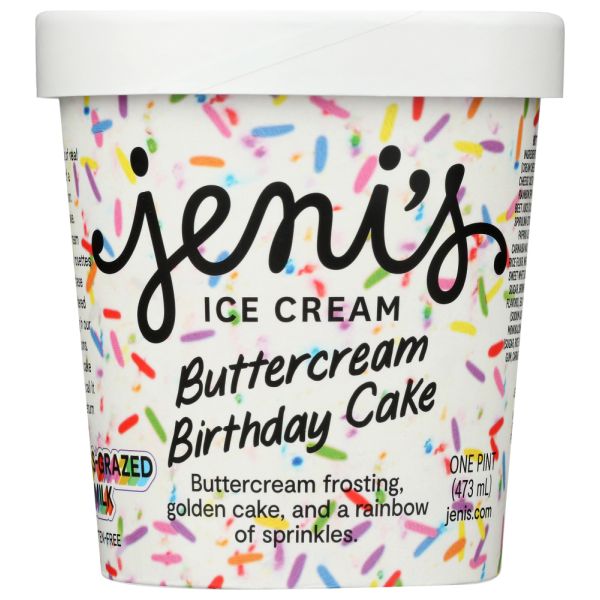 JENIS SPLENDED ICE CREAMS: Buttercream Birthday Cake Ice Cream, 16 oz