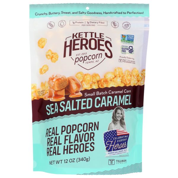 KETTLE HEROES: Caramel Corn Sea Salted, 12 OZ