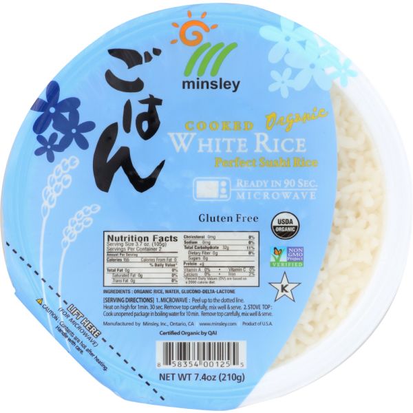 MINSLEY: Rice Bowl Steam White Organic, 7.4 oz