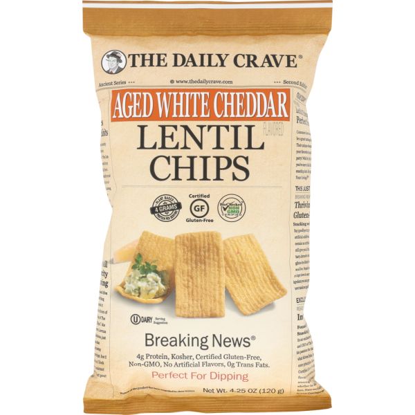 THE DAILY CRAVE: Aged White Cheddar Lentil Chips, 4.25 oz