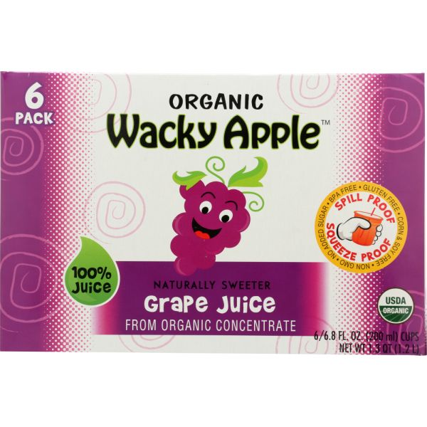 WACKY APPLE: Grape Juice Organic 6PK, 40.8 fo