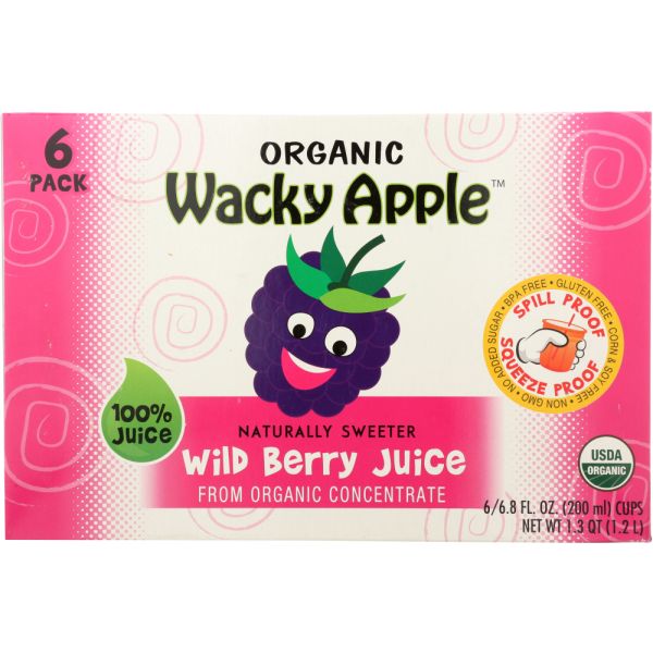 WACKY APPLE: Juice 6 Pack Wild Berry Organic, 40.8 fo