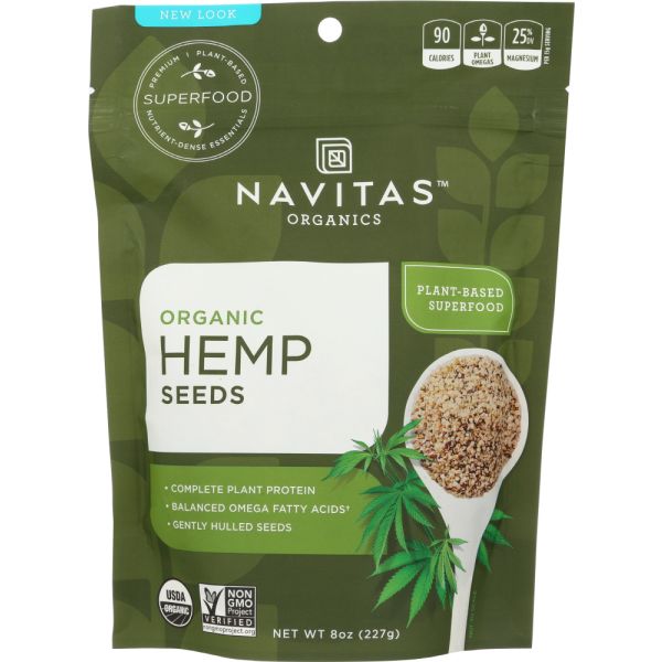 Navitas Naturals Organic Shelled Hemp Seeds, 8 Oz