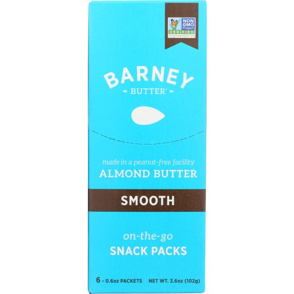 BARNEY BUTTER: Almond Butter Smooth 6x0.6 oz Packets, 3.6 oz